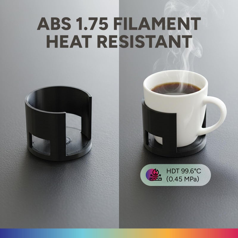 OVERTURE ABS Filament 1.75mm, High Strength & Heat-Resistant 3D Printer Filament, Low Warping, Excellent Durability, ABS 1kg (2.2lbs) Cardboard Spool, High Precision +/- 0.02mm (Black 1-Pack) - Image 4